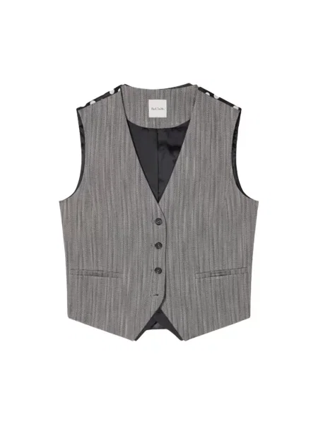Kamizelka Paul Smith w jodełkę szara