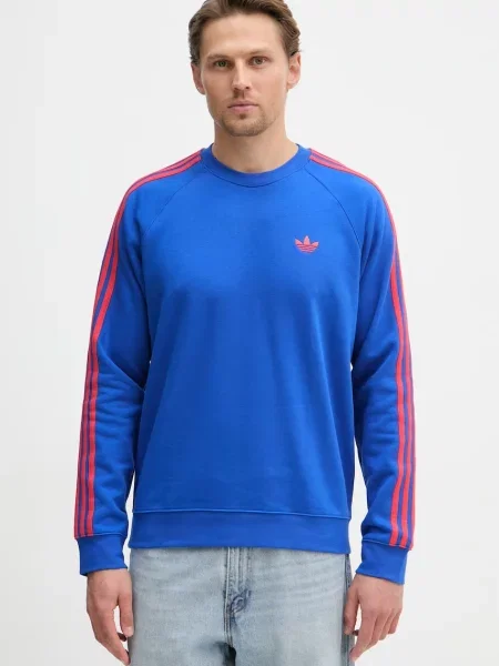 Adidas Originals bluza z bawełną niebieska