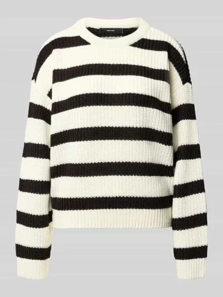 Sweter o kroju regular fit z okrągłym dekoltem model LEA' Vero Moda biały