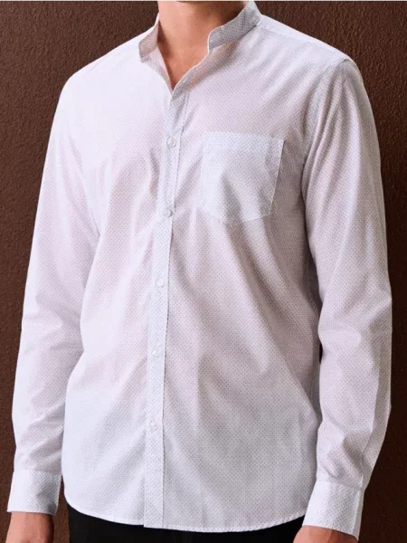 Sinsay Koszula z długim rękawem w kropki biały