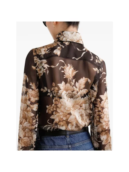 Jedwabna koszula Dolce And Gabbana beżowa