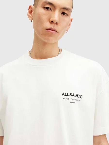 Футболка AllSaints UNDERGROUND з принтом білий