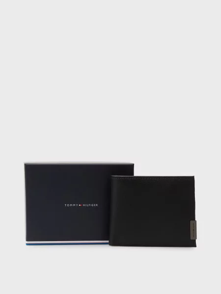 Кожаный кошелек Tommy Hilfiger черный