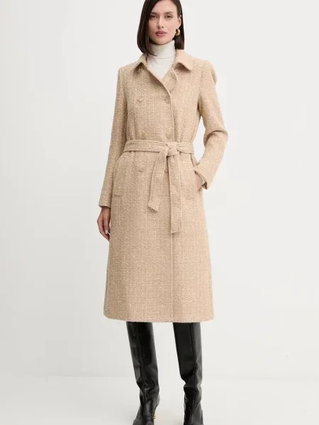 Twinset palton de lână bej