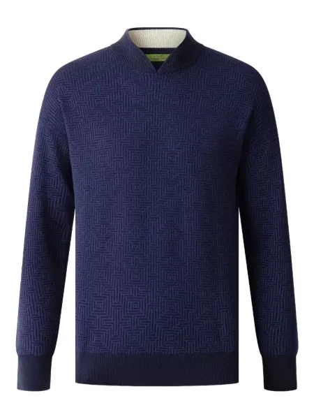 Pulover Shanghai Tang din jacard albastru