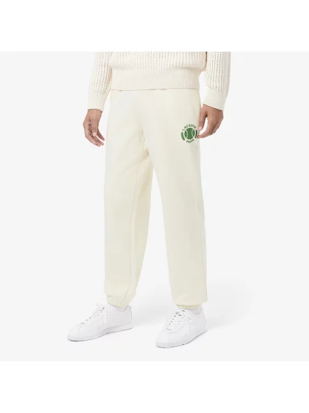 Lacoste Spodnie Dresowe Z Nadrukiem Tenisowym czarny