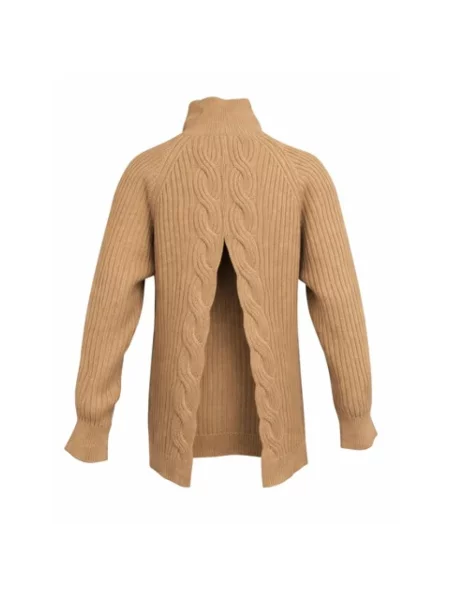 Sweter z golfem Max Mara do golfa brązowy