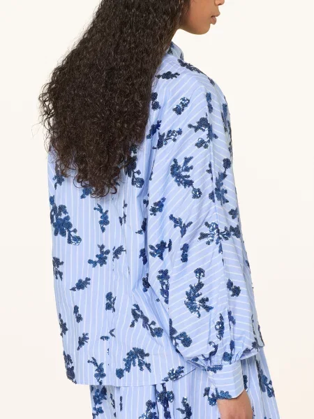 Lilienfels Oversize'owa Koszula Z Cekinami blau biała