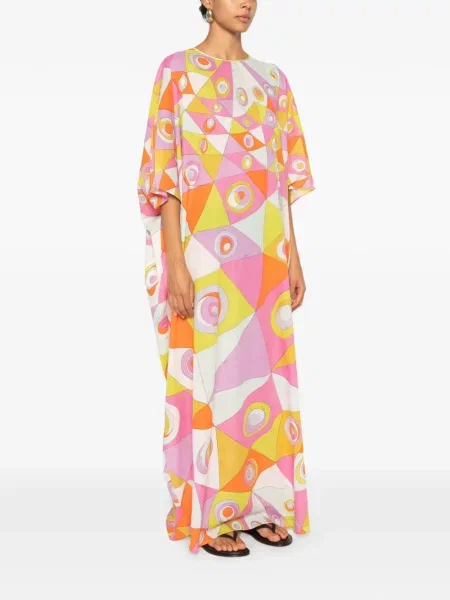 Rochie maxi Pucci cu imagine roz