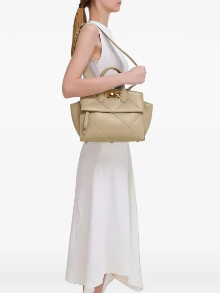 Matlasat geantă shopper Ferragamo din piele