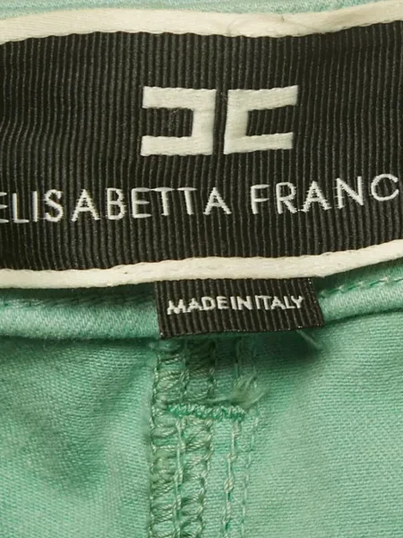 Skinny τζιν Elisabetta Franchi με ψηλή μέση πράσινο