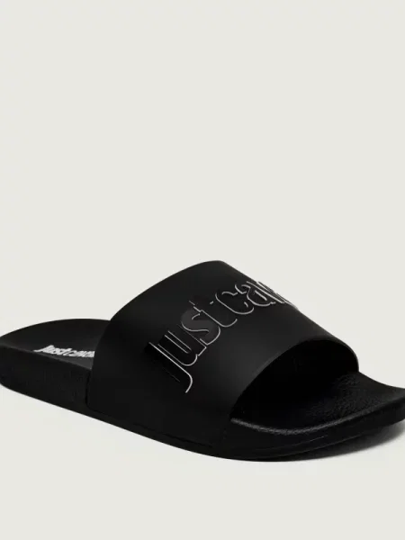 Just Cavalli Șlapi FONDO POOL DIS. 01 negru