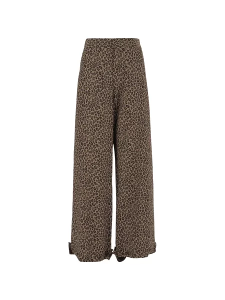 Pantaloni palazzo Sa Su Phi cu imagine cu imprimeu animal print