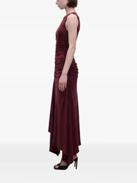 Rochie midi Victoria Beckham cu volane roșu