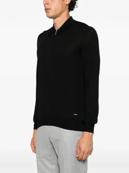 Lung tricou polo Enrico Mandelli negru