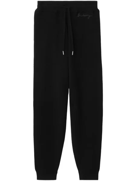 Pantaloni Burberry cu broderie alergare negru