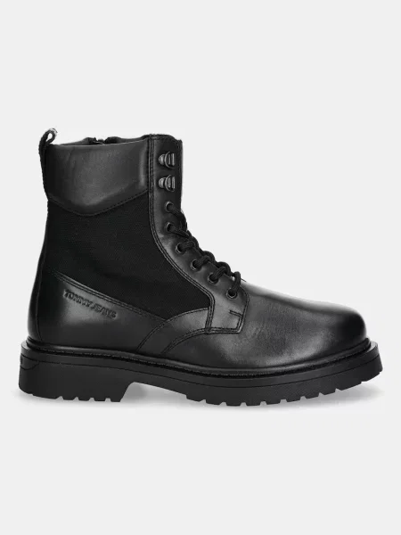 Ψηλές μπότες Tommy Jeans TJM LACE UP HIGH μαύρο