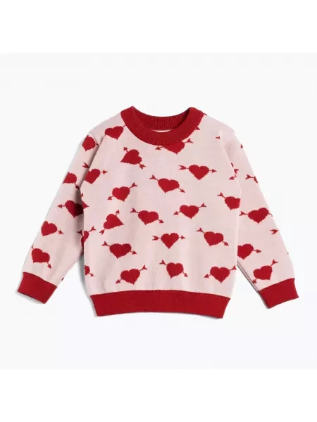 Sweter dziecięcy KID STORY Merino sweet heart różowy