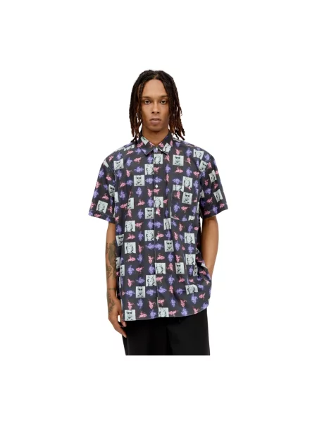 Koszula Comme Des Garcons z nadrukiem popelinowa
