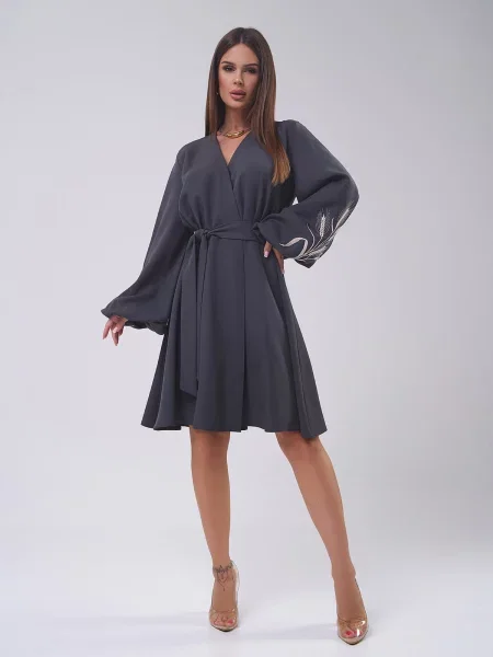 ISSA Plus Сукня міні Темно-сірий сіра