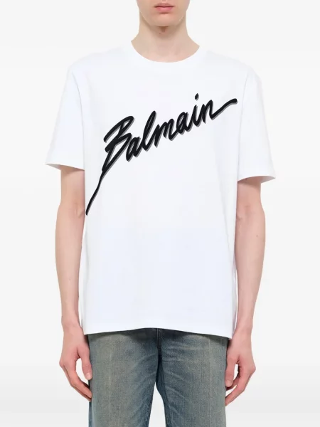 Hímzett póló Balmain fehér