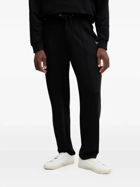 Pantaloni Guess alergare cu autograf cu cordon negru