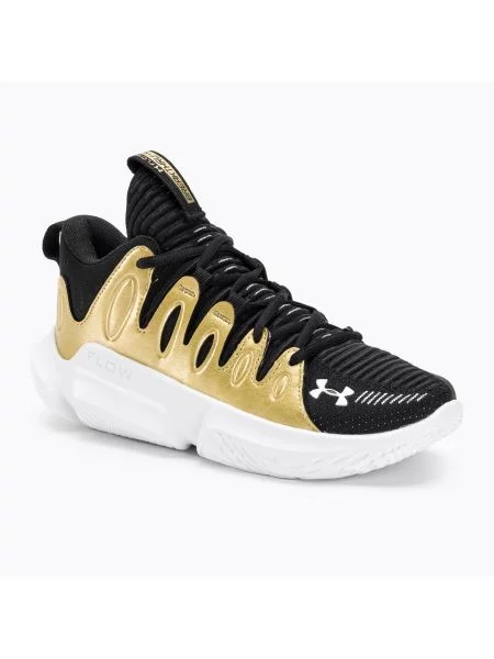 Buty do koszykówki Under Armour W Flow Breakthru 4 black/metallic gold/white białe
