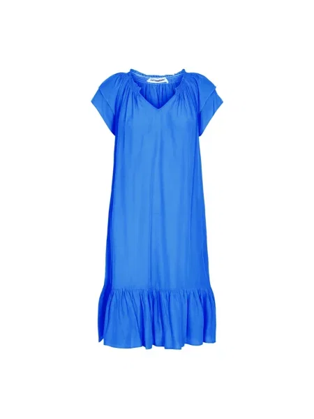 Maksi sukienka maxi Co'couture z falbankami niebieska