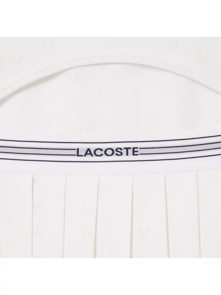 Lacoste Sukienka Sport Z Kołnierzykiem Polo Bez Rękawów Slim Fit biała