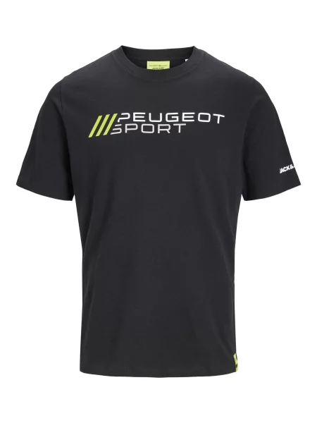 JACK & JONES Tricou verde limetă / negru alb