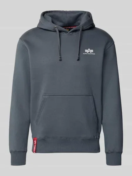 Bluza z kapturem z logo i kieszenią kangurką Alpha Industries