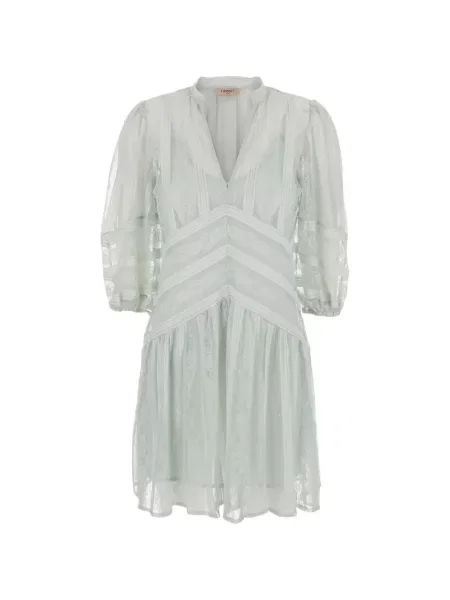 Sukienka maxi Twinset w kwiatki z dekoltem w serek garniturowa niebieska