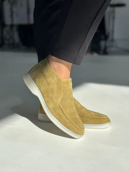 Замшеві Лофери гірчичний