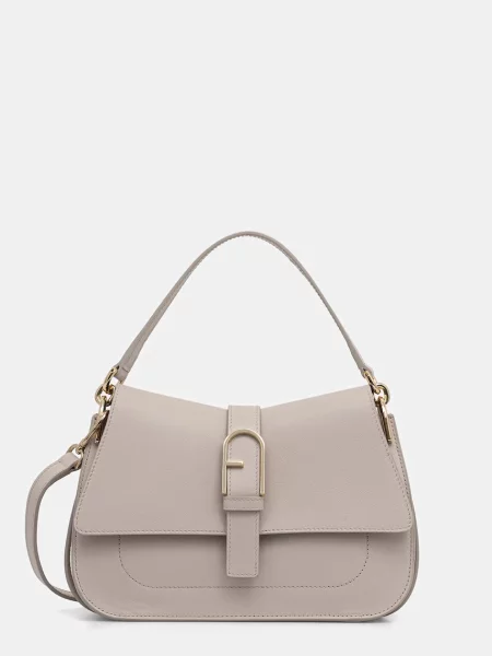 Furla geantă pentru femei din piele Flow M top Handle alb