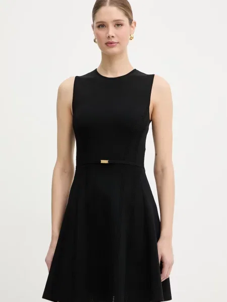 Marciano by Guess sukienka rozkloszowana z wiskozą KASHU czarna