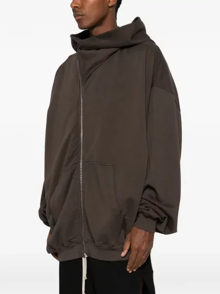 Hanorac cu glugă Rick Owens Drkshdw asimetric maro