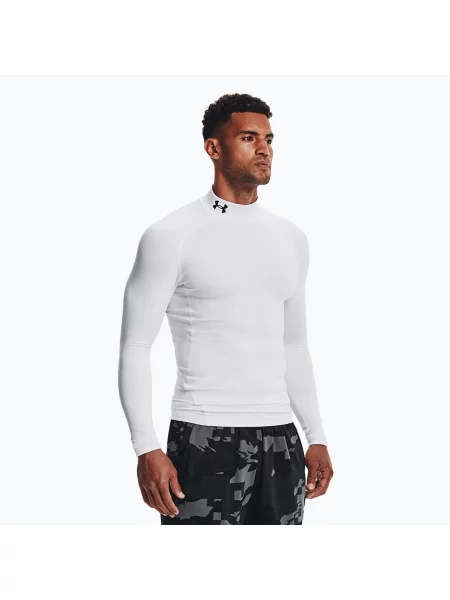 Tričko longsleeve Under Armour Comp Mock UA Armour white/black bílé