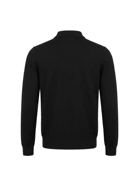 Koszulka polo Emporio Armani wełniana czarna