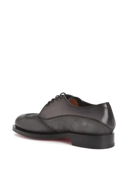 Pantofi derby Santoni din piele de căprioară gri