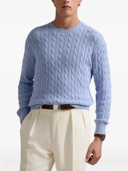 Prugasta majica Polo Ralph Lauren s printom s okruglim izrezom zelena