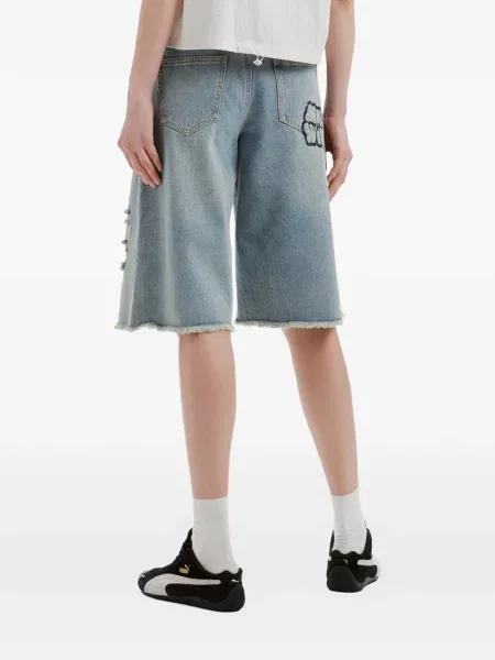 Pantaloni scurți Mini Cream zdrențuiți albastru