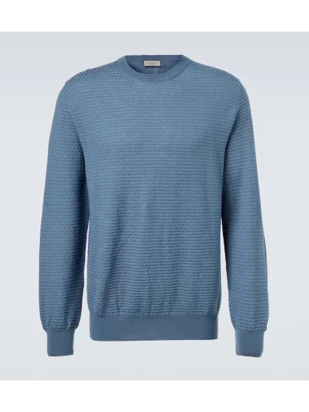 Vlněný svetr Canali modrý