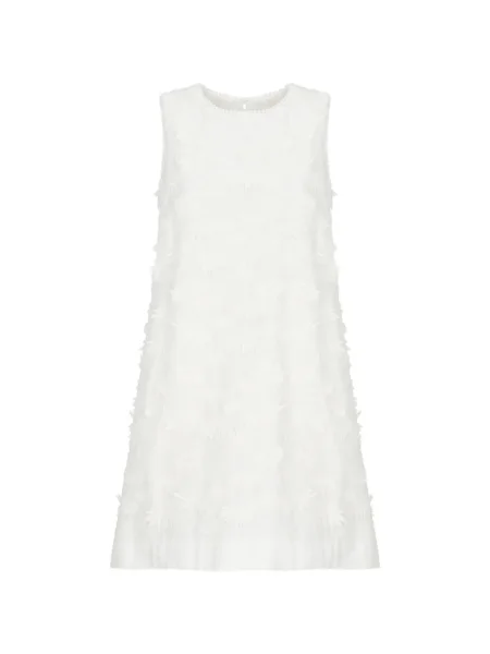 Rochie mini P.a.r.o.s.h. fără mâneci cu model floral de costum alb