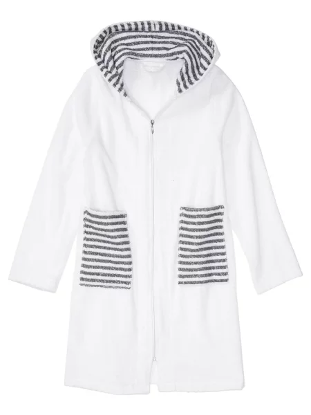 Szlafrok z frotte z bawełny organicznej biały