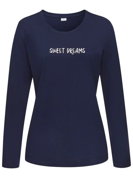 S.Oliver Bluză de noapte albastru închis alb