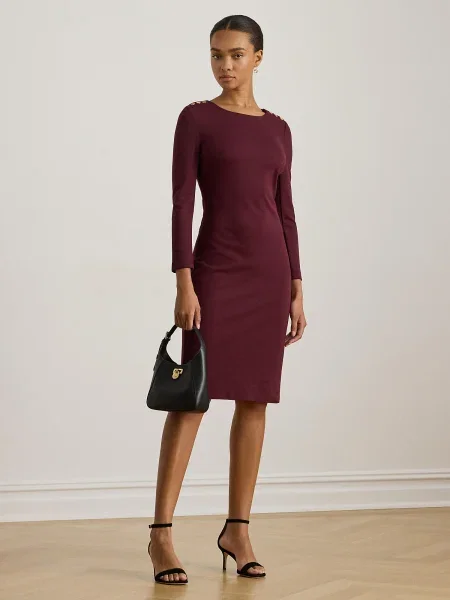 Lauren Ralph Lauren Pletené šaty karmínovo červená