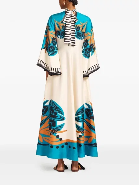 Rochie maxi La Doublej cu model floral de costum