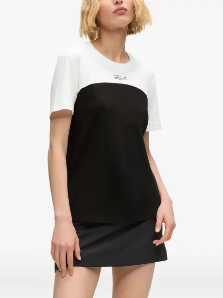 Tricou Karl Lagerfeld scurt negru