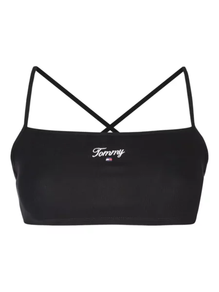 Top Tommy Jeans cu bretele negru