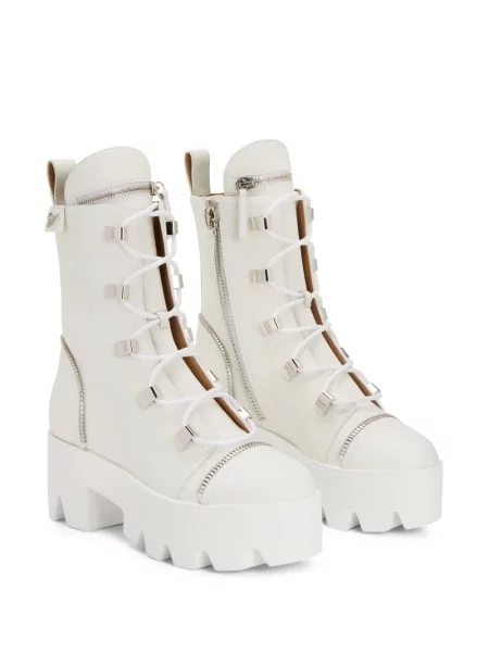 Nėriniuotos auliniai batai Giuseppe Zanotti su raišteliais balta